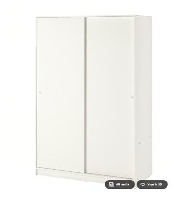 Wardrobe with sliding doors, white