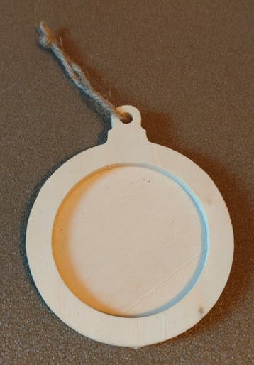 Houten Kerstbal fotolijstje
