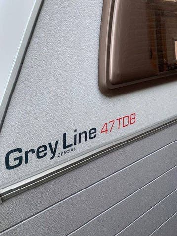 Kip 47 TDB greyline caravan, mover, tent