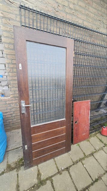 Hardhouten Buitendeur met Glas 201 x 87,5