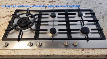 Graniet keukeneiland 202 x 98 + Atag 5-pits gasfornuis