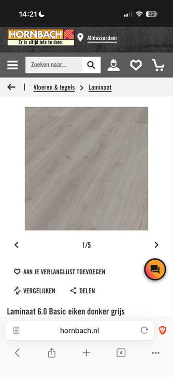 Hornbach laminaat 70 m2 met plinten