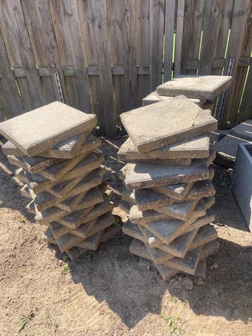 Gebruikte stenen terrastegels 30x30