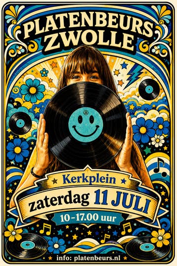 Platenbeurs Zwolle zaterdag 11 juli Grote Kerkplein