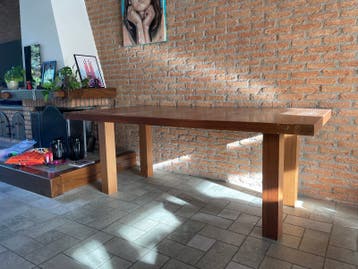 Robuuste houten eettafel 200x105cm
