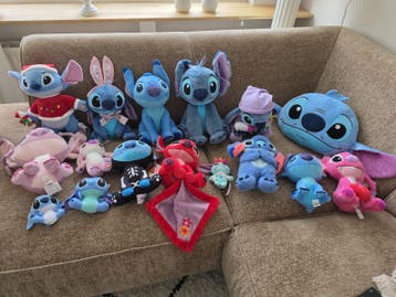 Grote collectie Stitch en Angel knuffels (14 stuks)