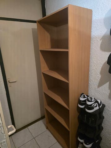 Houten boekenkast met 5 planken