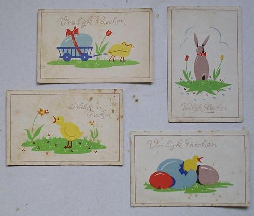 4 paaskaarten uit zelfde serie. Uit 1948. Samen 1,50 euro, Diversen, Pasen, Verzenden