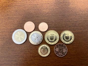 sets euromunten 1c t/m 2 euro Malta en Cyprus  UNC