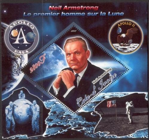 Space, Neil Armstrong - Cote D'Ivoire 2011 - Postfris  II, Postzegels en Munten, Postzegels | Thematische zegels, Postfris, Vliegtuigen