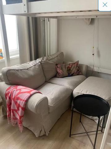 Mooi zgan 2 zit bank + hocker IKEA Ektorp kleur zand beige - afbeelding 5 Mooi zgan 2 zit bank + hocker IKEA Ektorp kleur zand beige - afbeelding 5