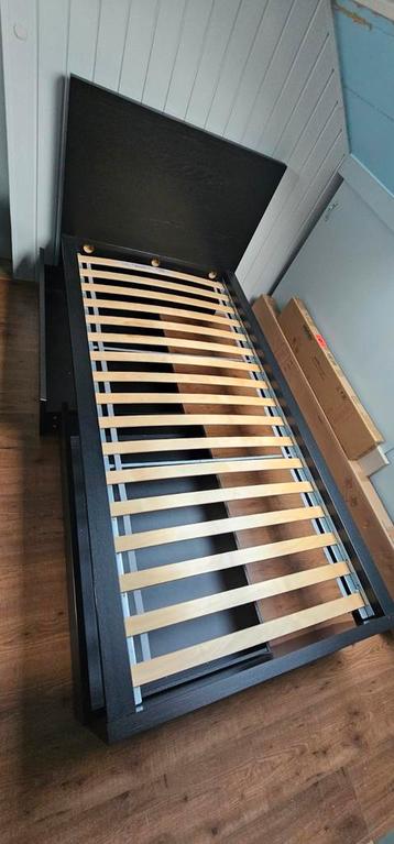 Ikea Malm bedframe met lades - zwartbruin - afbeelding 1 Ikea Malm bedframe met lades - zwartbruin - afbeelding 1