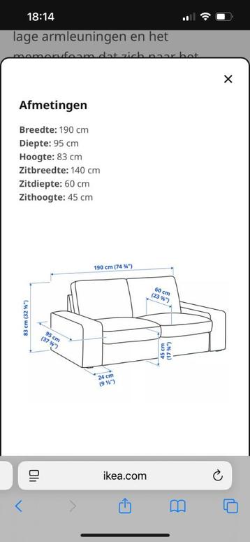 Grijze KIVIK IKEA bank + Poef - afbeelding 2 Grijze KIVIK IKEA bank + Poef - afbeelding 2
