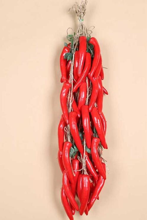 Kunst Rode Peper / Chili Nep Sier Keuken Decor Groente, Huis en Inrichting, Woonaccessoires | Overige, Nieuw, Verzenden
