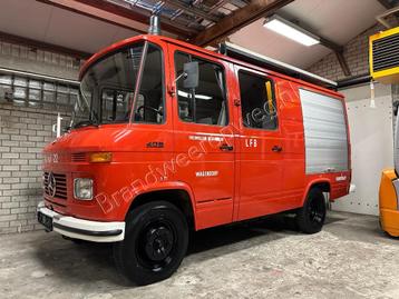 Brandweer Mercedes 409 '78, 17dkm. Benzine, MRB vrij! Camper
