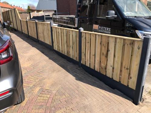 Hout Beton Schutting 21-planks incl. plaatsen, Tuin en Terras, Schuttingen, Nieuw, Hout, 1 tot 2 meter, 6 meter of meer, Ophalen