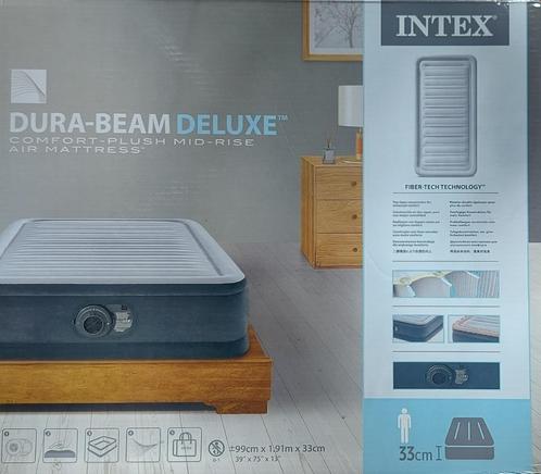 INTEX 1 PERSOONS LUCHTBED DURA-BEAM DELUXE NIEUW IN DOOS!!!, Caravans en Kamperen, Luchtbedden, Nieuw, 1-persoons, Ingebouwde pomp