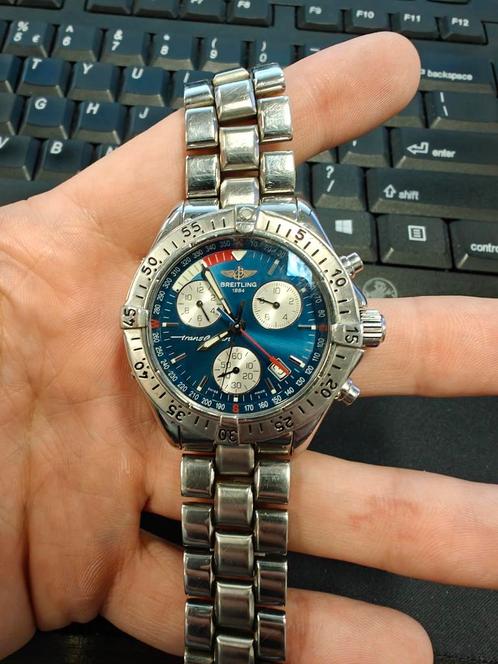 Breitling Transocean Chronograph A53340, Sieraden, Tassen en Uiterlijk, Horloges | Heren, Zo goed als nieuw, Breitling, Staal