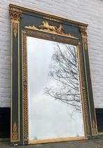 grote antieke spiegel groen goud in brocante staat 173 cm H