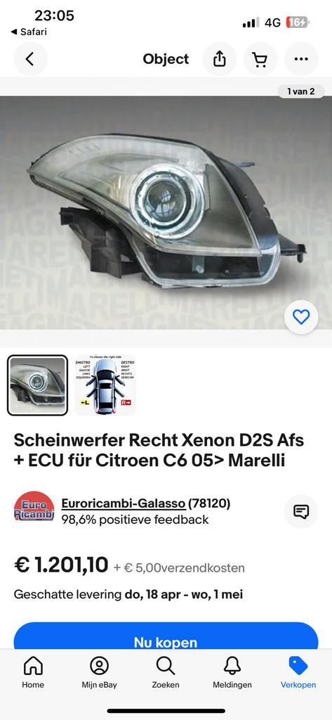 Xenon koplampen L+R Citroen C6 nieuw in originele verpakking, Auto-onderdelen, Verlichting, Citroën, Nieuw, Ophalen