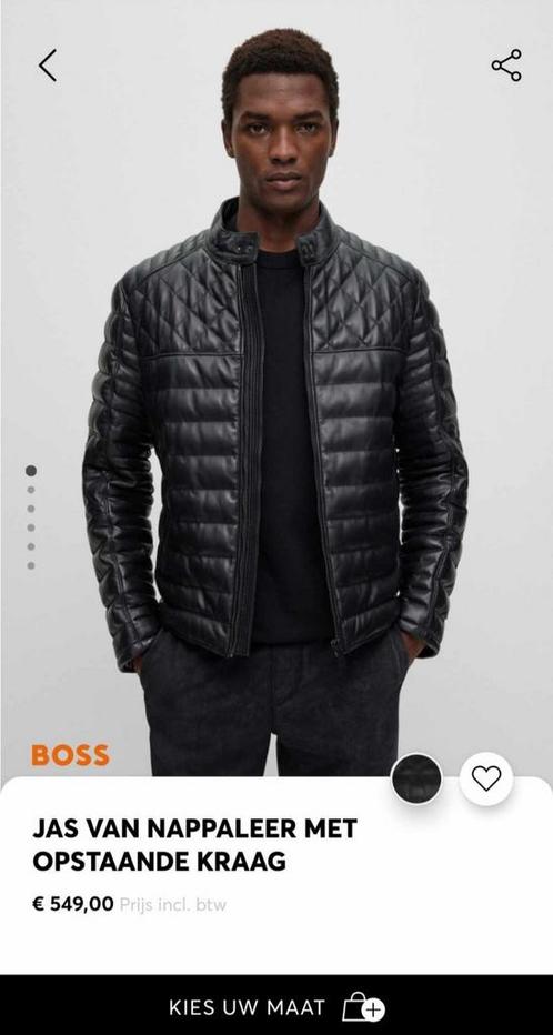 Zwarte Hugo Boss Leren Jas (100% Lamsleder), Kleding | Heren, Jassen | Zomer, Zo goed als nieuw, Maat 48/50 (M), Zwart, Ophalen of Verzenden