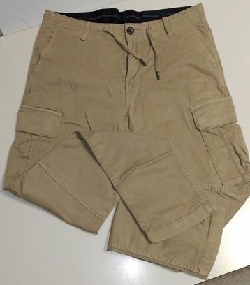 c&a cargo stretch broek khaki tapered 34/34