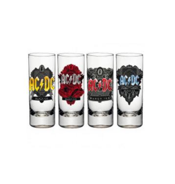 ac/dc, rock, Borrelglaasjes set van 4, mancave, hobby, man