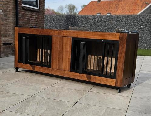 Luxe dubbele hondendressoir / hondenbench, Dieren en Toebehoren, Hondenbenches, Nieuw, Ophalen