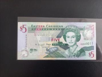 Eastern Caribbean, 5 dollar, UNC, 3,50€ incl. verzending 