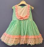 La Amapola jurk mint groen /roze kant broderie 104-110 42472