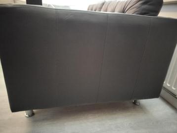 Zwarte leren 2-zits bank - afbeelding 3 Zwarte leren 2-zits bank - afbeelding 3