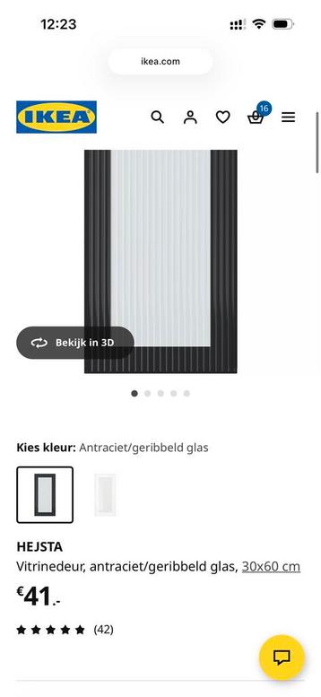 4x IKEA HEJSTA Vitrinedeur 30x60 Antraciet - afbeelding 1 4x IKEA HEJSTA Vitrinedeur 30x60 Antraciet - afbeelding 1