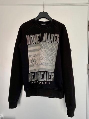 H125 Philipp Plein maat L trui sweater zwart/grijs
