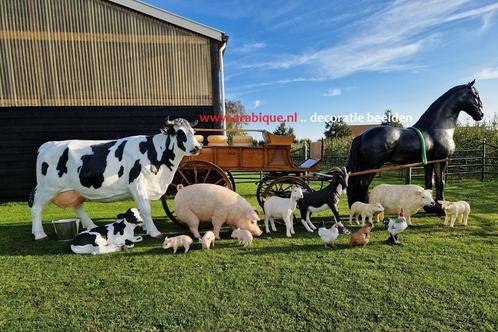 Paard  Koe  Schaap  Geit Varken kip   , boerderij dier, Tuin en Terras, Tuinbeelden, Nieuw, Dierenbeeld, Kunststof, Ophalen