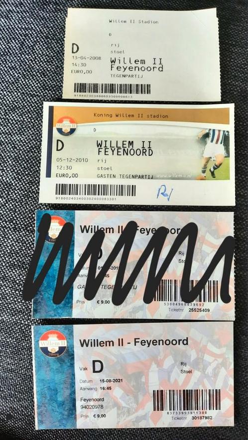 3 voetbalkaartjes Willem II - Feyenoord, Verzamelen, Sportartikelen en Voetbal, Zo goed als nieuw, Feyenoord, Ophalen of Verzenden