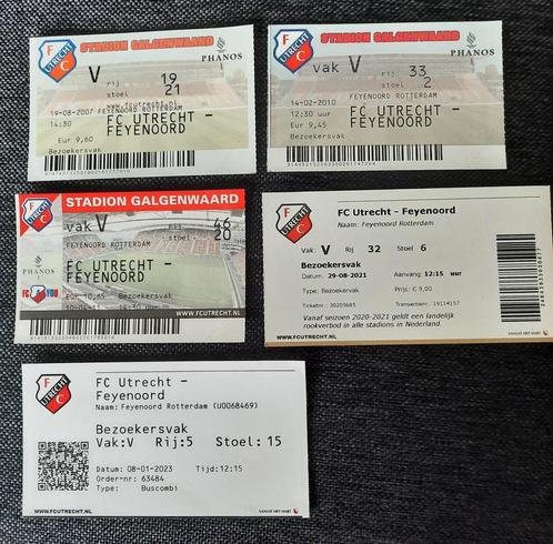 5 voetbalkaartjes FC Utrecht - Feyenoord, Verzamelen, Sportartikelen en Voetbal, Zo goed als nieuw, Feyenoord, Ophalen of Verzenden