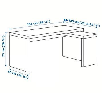 Ikea bureau Malm wit incl. bureaustoel. - afbeelding 8 Ikea bureau Malm wit incl. bureaustoel. - afbeelding 8
