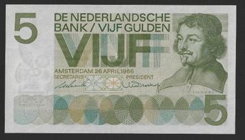 5 GLD 1966 2 NB 089704 (vondel 1) geweldig mooi biljet 