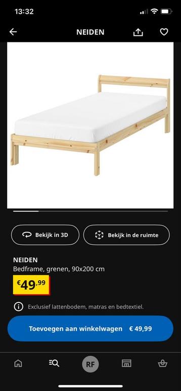 NEIDEN bedframe, grenen, 90x200 cm - afbeelding 3 NEIDEN bedframe, grenen, 90x200 cm - afbeelding 3