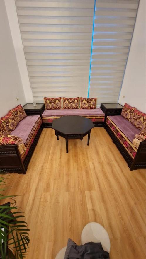 Marokkaanse salon/sedari 6 delig, Huis en Inrichting, Banken | Complete zithoeken, Zo goed als nieuw, Hout, Stof, Ophalen