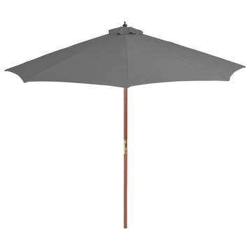 Parasol met houten paal 300 cm antraciet gratis bezorgd