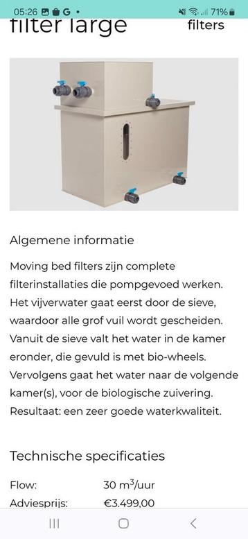 Bewegend bedfilter groot,  Sieve, zeeffilter + bwb + matten