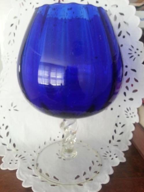 Prachtige Empoli glazen vaas op gedraaide voet sixties, Verzamelen, Retro, Huis en Inrichting, Ophalen of Verzenden