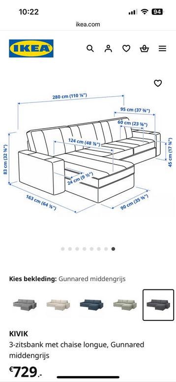 Ikea Kivik 3-zits bank met chaise longue - afbeelding 5 Ikea Kivik 3-zits bank met chaise longue - afbeelding 5