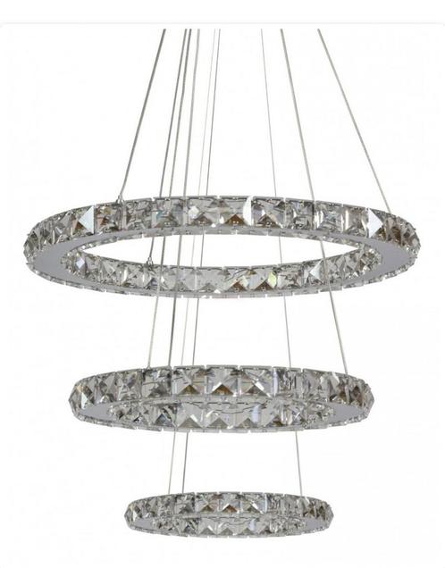 Mooie nieuwe plafondlamp met 3 ringen., Huis en Inrichting, Lampen | Plafondlampen, Nieuw, Glas, Ophalen of Verzenden