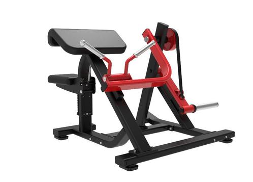 seated bicepcurl plate loaded, Sport en Fitness, Fitnessapparatuur, Nieuw, Krachtstation, Armen, Metaal, Verzenden