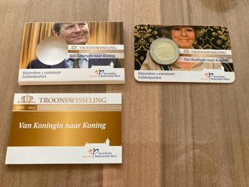 Van koningin naar koning 2 euro 2013 coincard met boekje KNM