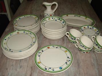 Mexico CAT fleurig aardewerk servies 35 delig