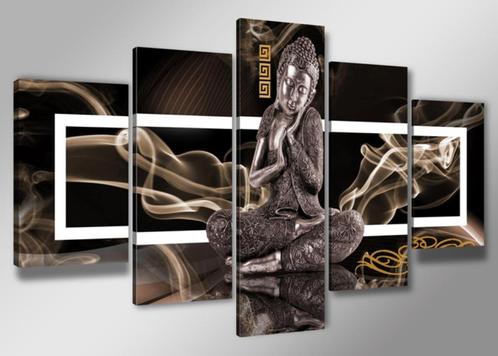 Nieuw * 5 Luik Canvas Schilderij Abstract Buddha XXL 200x100, Antiek en Kunst, Kunst | Schilderijen | Abstract, Ophalen of Verzenden