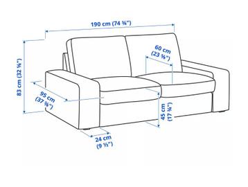 IKEA KIVIK Tibbleby grijs/beige 2-zitsbank met (opberg-)poef - afbeelding 4 IKEA KIVIK Tibbleby grijs/beige 2-zitsbank met (opberg-)poef - afbeelding 4